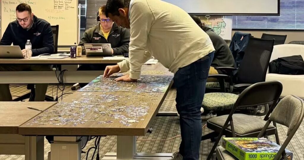 Week Before Iowa Caucuses, Newly Appointed CEO of 'Never Back Down,' DeSantis Aligned Super PAC, Spends Time in Office Working on a Jigsaw Puzzle | The Gateway Pundit