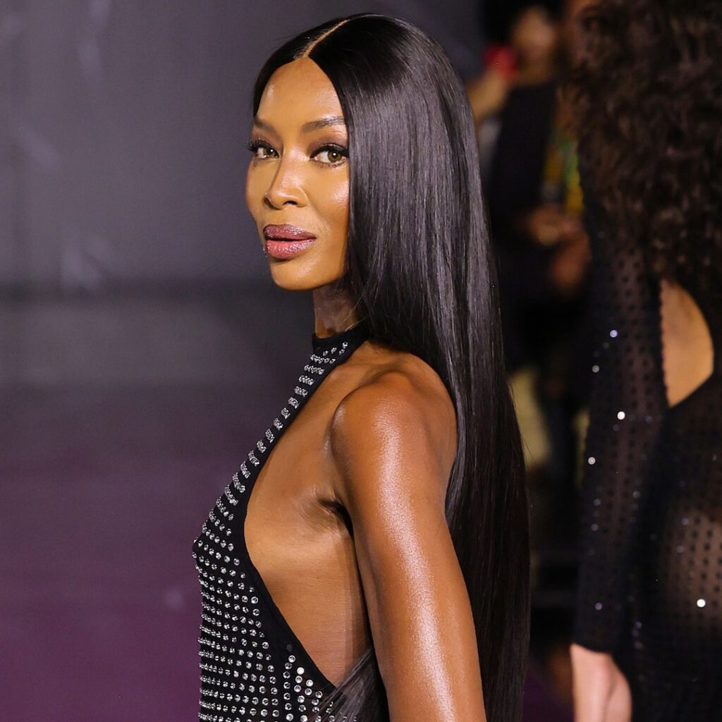 Naomi Campbell Rules the Runway With Dramatic Gold Face Accessory